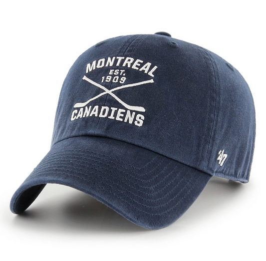 Montreal Canadiens '47 Brand Navy Blue Axis Clean Up Adjustable Dad Hat