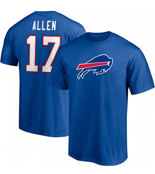 Buffalo Bills Josh Allen Fanatics Royal Blue Name & Number Jersey T-Shirt