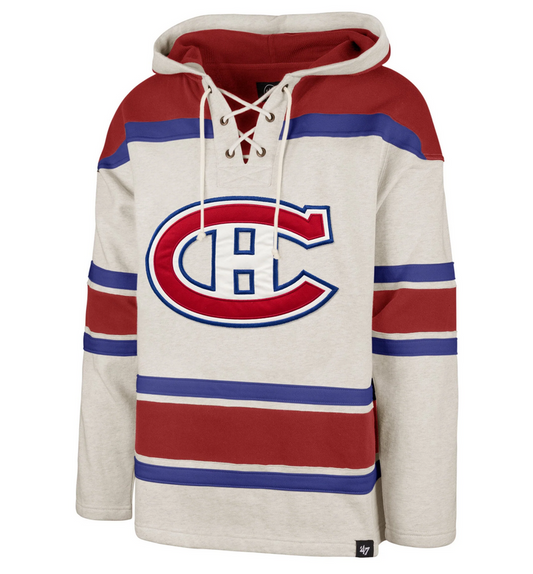Montreal Canadiens '47 Brand Gray Superior Lacer Pullover Hoodie