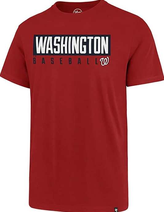 Washington Nationals '47 Brand Red Dub Super Rival Short Sleeve T-Shirt