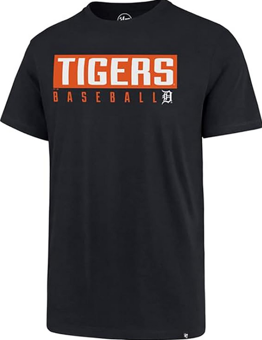 Detroit Tigers '47 Brand Navy Blue Dub Super Rival Short Sleeve T-Shirt