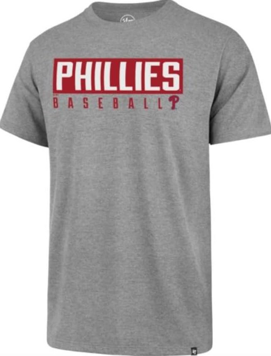 Philadelphia Phillies '47 Brand Gray Dub Super Rival Short Sleeve T-Shirt