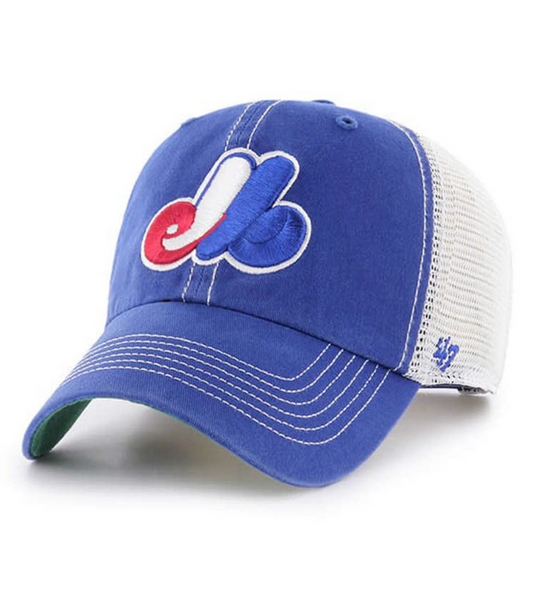 Montreal Expos '47 Brand Blue Trawler Clean Up Adjustable Trucker Dad Hat