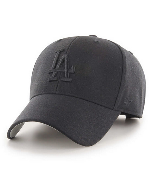 Los Angeles Dodgers '47 Brand Black On Black MVP Adjustable Hat