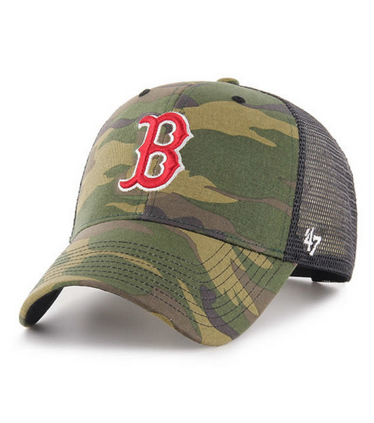 Boston Red Sox '47 Brand Camo Branson MVP Adjustable Trucker Hat