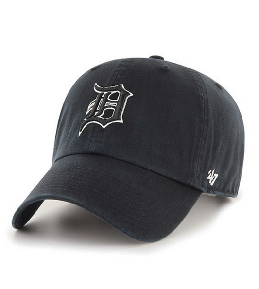 Detroit Tigers '47 Brand Black Clean Up Adjustable Dad Hat