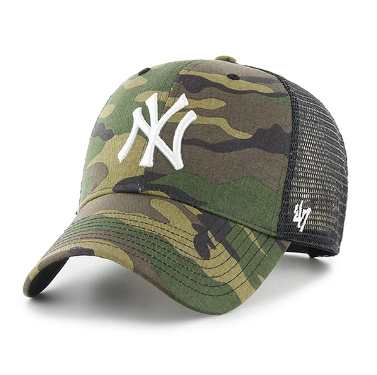New York Yankees '47 Brand Camo Branson MVP Adjustable Trucker Hat