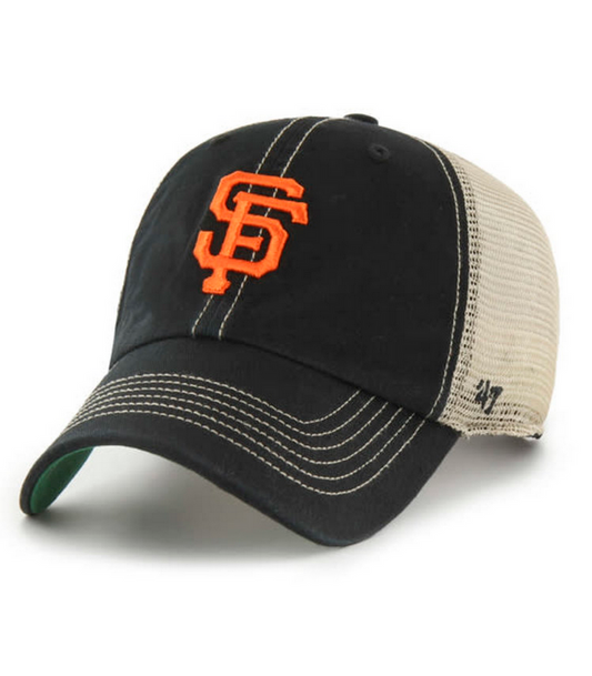 San Francisco Giants '47 Brand Black Trawler Clean Up Adjustable Trucker Dad Hat