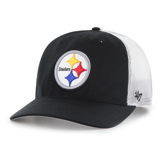 Pittsburgh Steelers '47 Brand Black Trucker Adjustable Hat