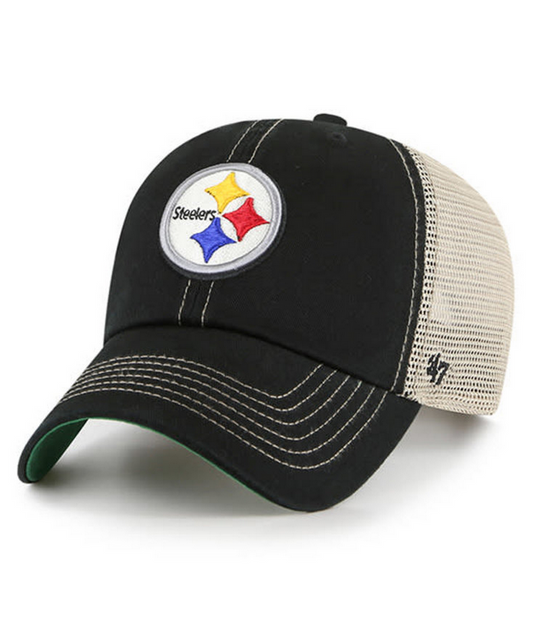 Pittsburgh Steelers '47 Brand Black Trawler Clean Up Adjustable Trucker Dad Hat