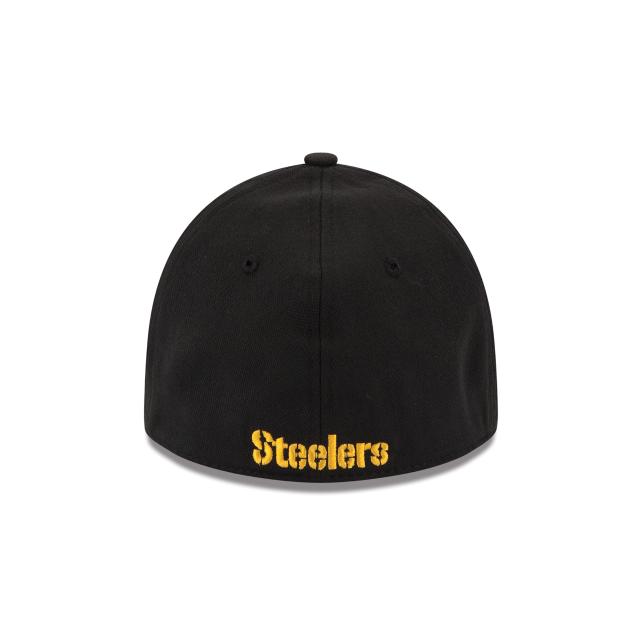 Pittsburgh Steelers New Era Black Team Classic 39Thirty Flex Fit Hat