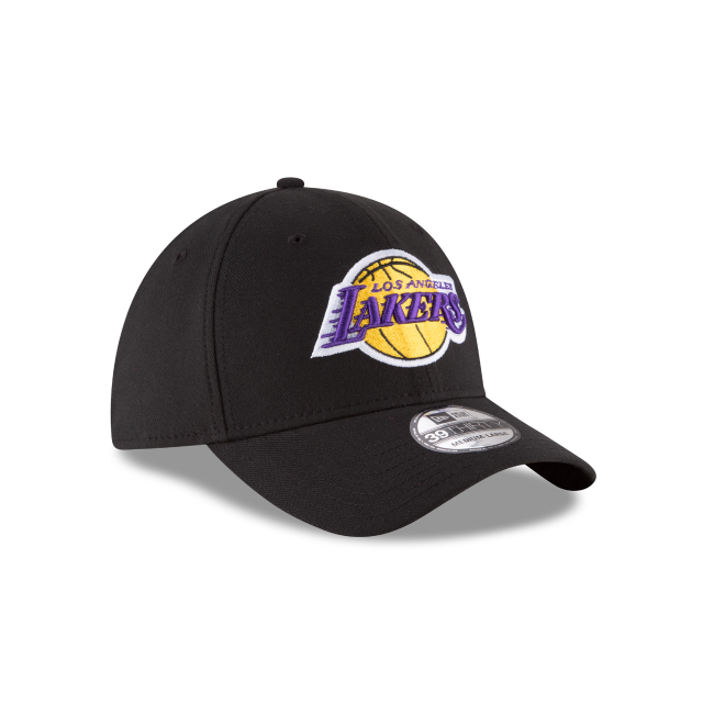 Los Angeles Lakers New Era Black Team Classic 39Thirty Flex Fit Hat