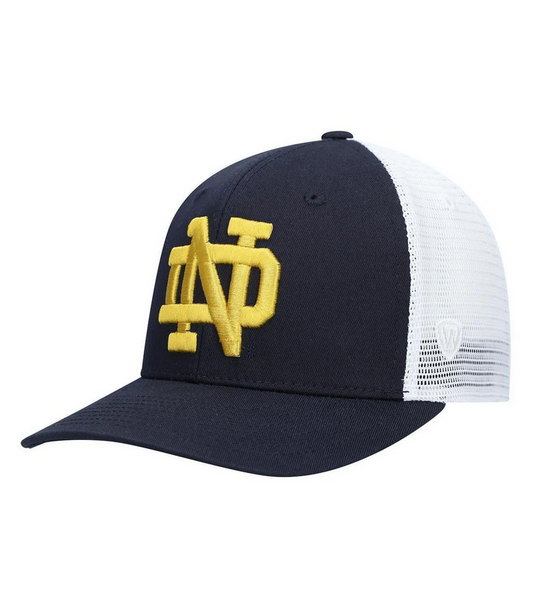 Notre Dame Fighting Irish Top Of The World Navy Trucker Snapback Adjustable Hat