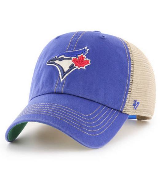 Toronto Blue Jays '47 Brand Blue Trawler Clean Up Adjustable Trucker Dad Hat