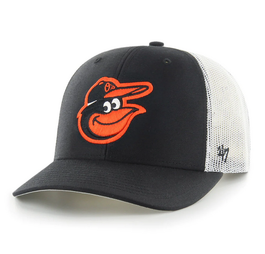 Baltimore Orioles '47 Brand Black Trucker Adjustable Hat