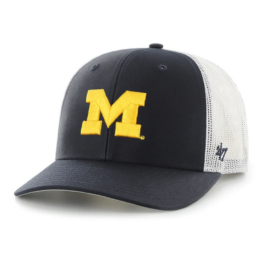 Michigan Wolverines '47 Brand Navy Blue Trucker Snapback Adjustable Hat