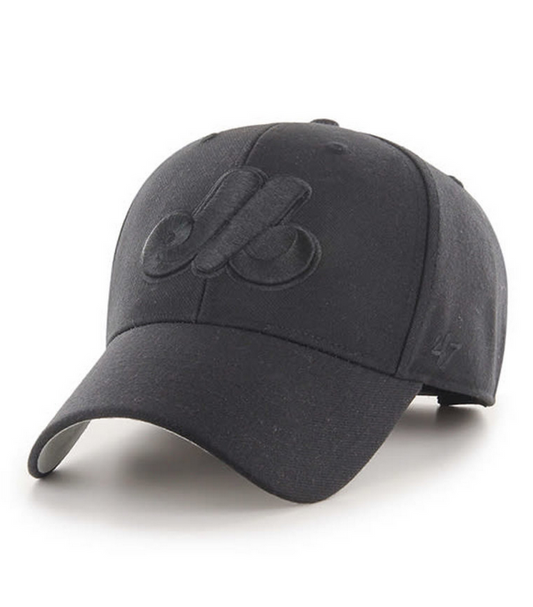 Montreal Expos '47 Brand Black On Black MVP Adjustable Hat