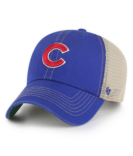 Chicago Cubs '47 Brand Blue Trawler Clean Up Adjustable Trucker Dad Hat