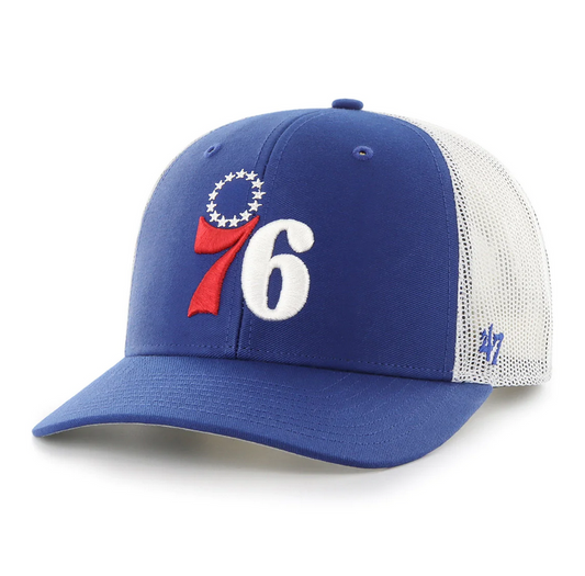 Philadelphia 76ers '47 Brand Blue Trucker Snapback Adjustable Hat
