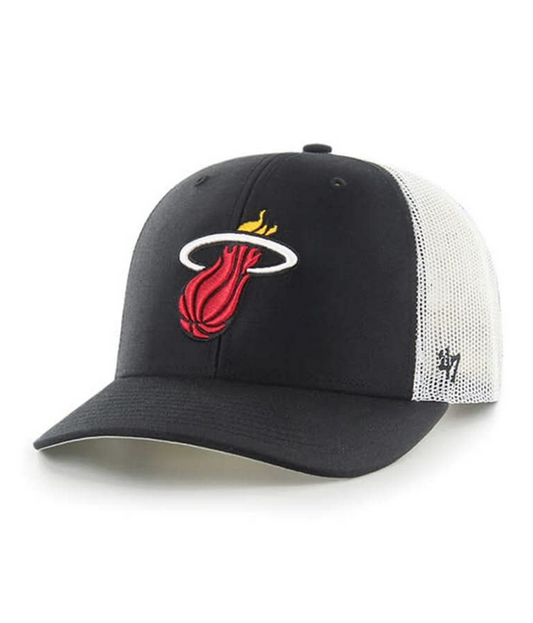 Miami Heat '47 Brand Black Trucker Snapback Adjustable Hat