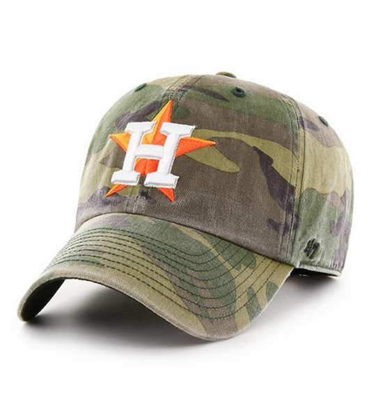 Houston Astros '47 Brand Camo Clean Up Adjustable Dad Hat