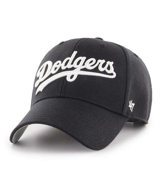 Los Angeles Dodgers '47 Brand Black Script Logo MVP Adjustable Hat