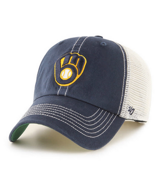 Milwaukee Brewers '47 Brand Navy Blue Trawler Clean Up Adjustable Trucker Dad Hat
