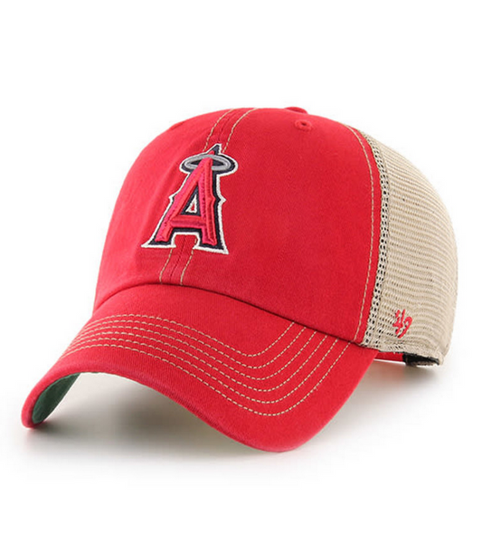 Los Angeles Angels '47 Brand Red Trawler Clean Up Adjustable Trucker Dad Hat