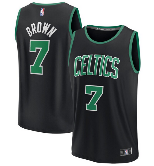 Boston Celtics Jaylen Brown Fanatics Black Fast Break Replica Jersey