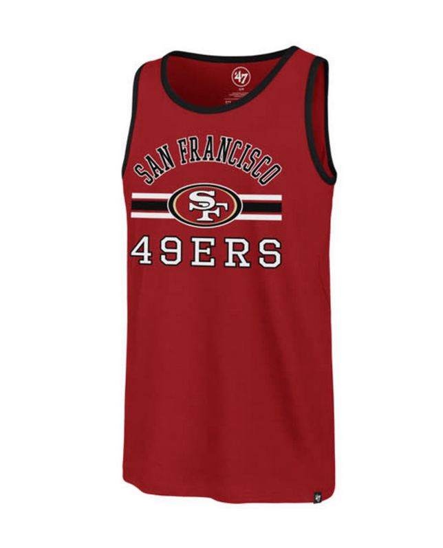 San Francisco 49ers '47 Brand Red Team Edge Super Rival Tank Top