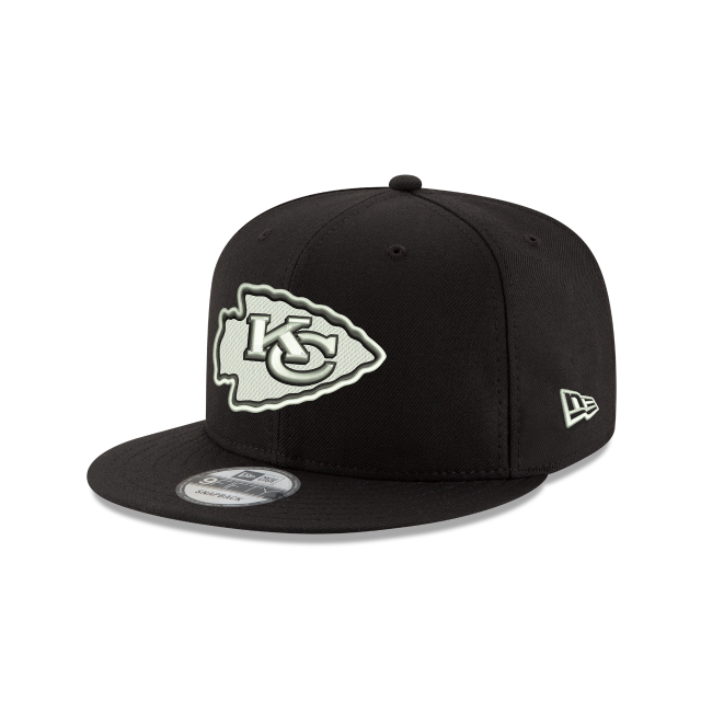 Kansas City Chiefs New Era Black 9Fifty Snapback White Logo Adjustable Hat