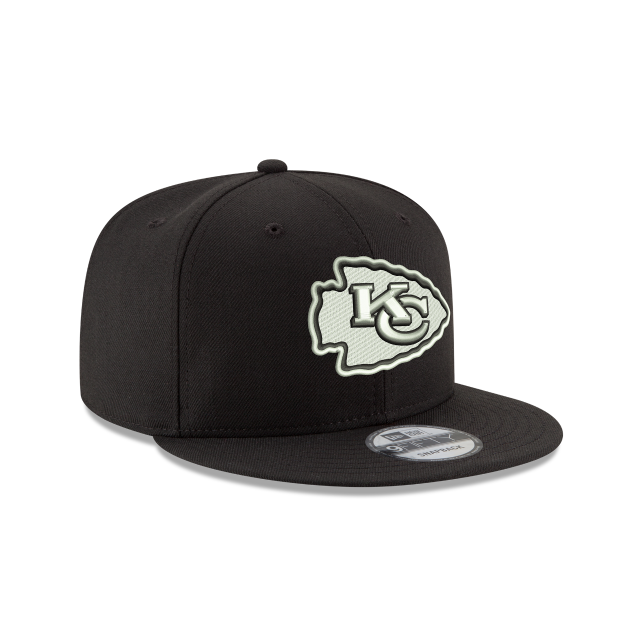 Kansas City Chiefs New Era Black 9Fifty Snapback White Logo Adjustable Hat