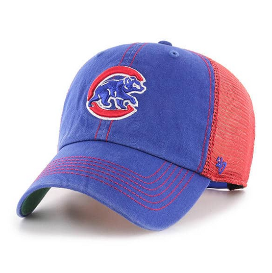 Chicago Cubs '47 Brand Blue Trawler Clean Up Adjustable Trucker Dad Hat