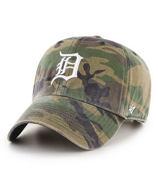 Detroit Tigers '47 Brand Camo Clean Up Adjustable Dad Hat