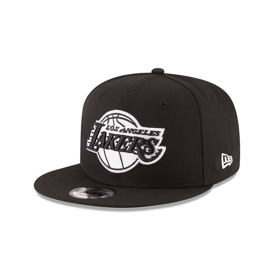 Los Angeles Lakers New Era Black 9Fifty Basic Snapback Adjustable Hat