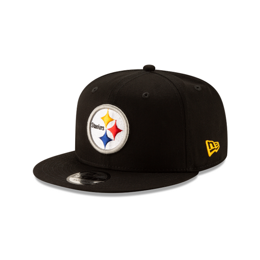Pittsburgh Steelers New Era Black 9Fifty Basic Snapback Adjustable Hat