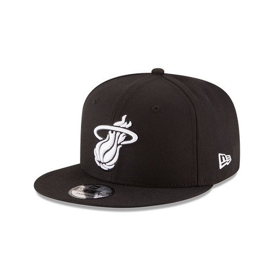 Miami Heat New Era Black 9Fifty Basic Snapback Adjustable Hat