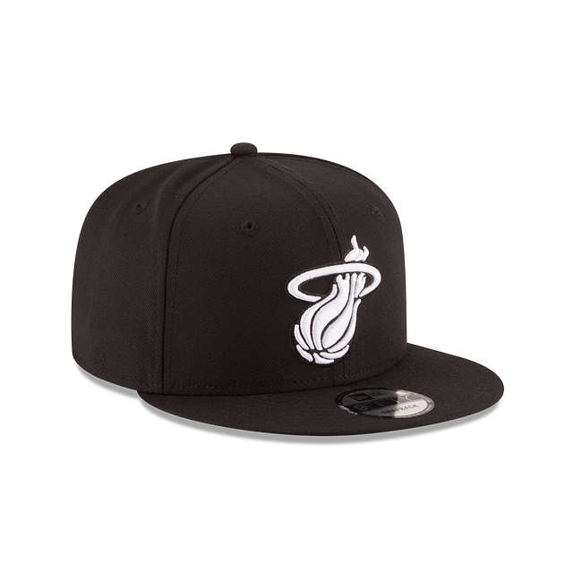 Miami Heat New Era Black 9Fifty Basic Snapback Adjustable Hat