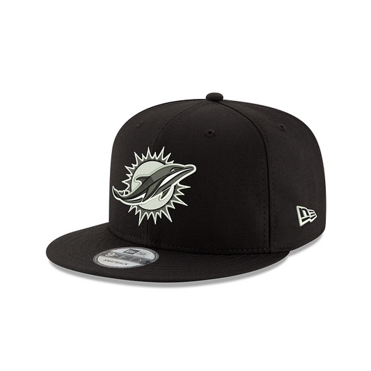 Miami Dolphins New Era Black 9Fifty Basic Snapback Adjustable Hat