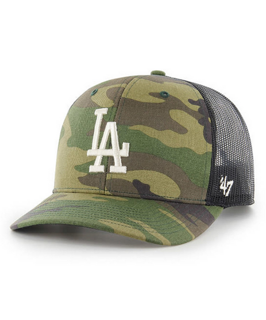 Los Angeles Dodgers '47 Brand Camo Trucker Adjustable Hat