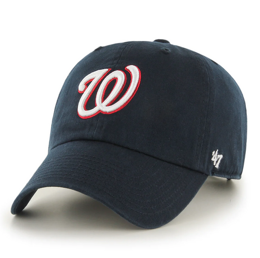 Washington Nationals '47 Brand Navy Blue Clean Up Adjustable Dad Hat