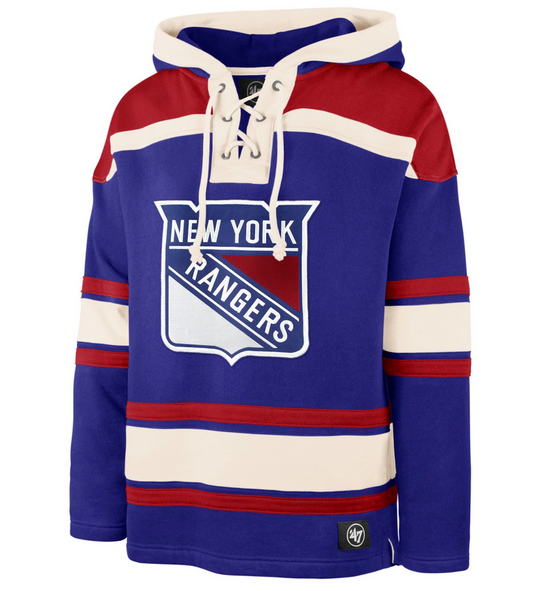 New York Rangers '47 Brand Blue Superior Lacer Pullover Hoodie