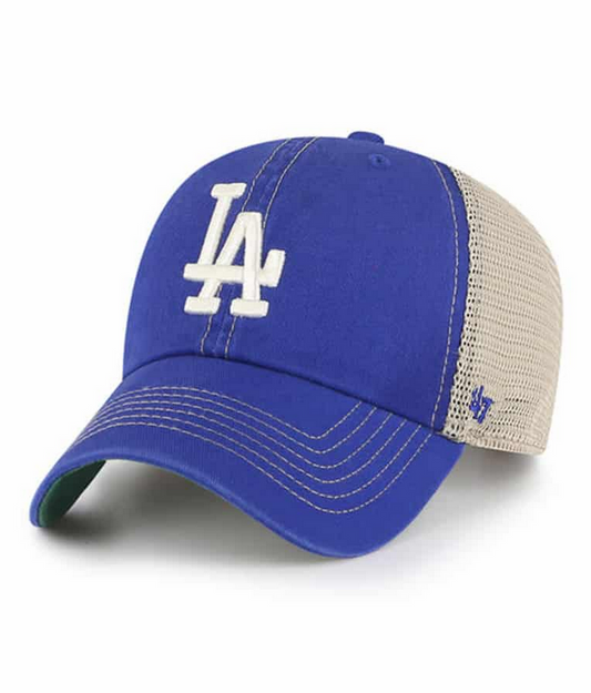 Los Angeles Dodgers '47 Brand Blue Trawler Clean Up Adjustable Trucker Dad Hat