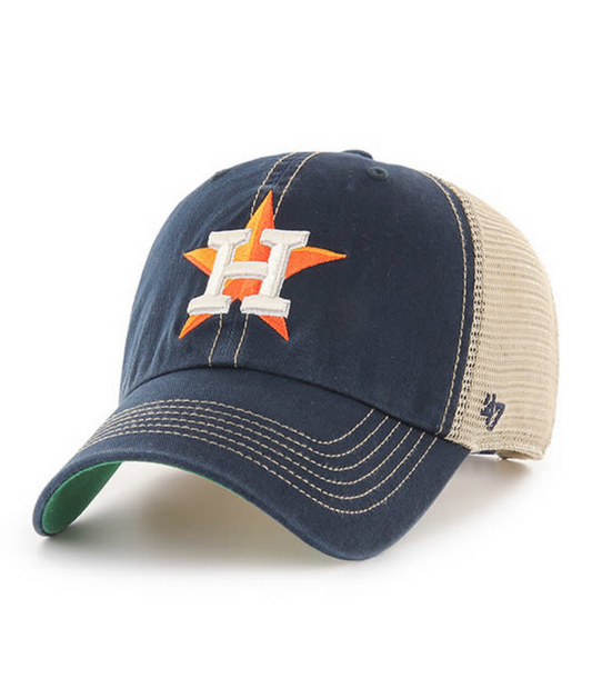 Houston Astros '47 Brand Navy Blue Trawler Clean Up Adjustable Trucker Dad Hat