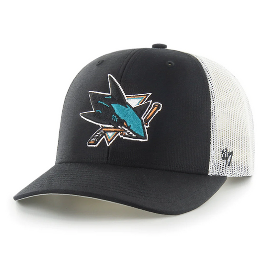 San Jose Sharks '47 Brand Black Trucker Adjustable Hat
