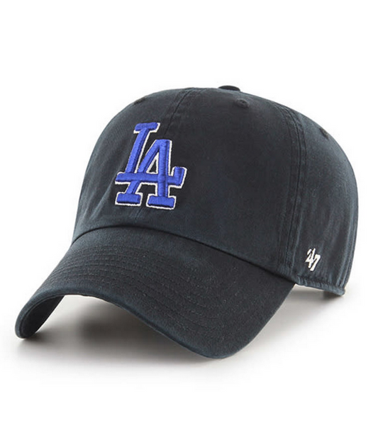 Los Angeles Dodgers '47 Brand Black Clean Up Adjustable Dad Hat