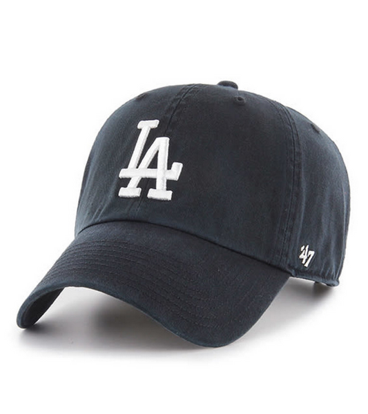 Los Angeles Dodgers '47 Brand Black Clean Up Adjustable Dad Hat