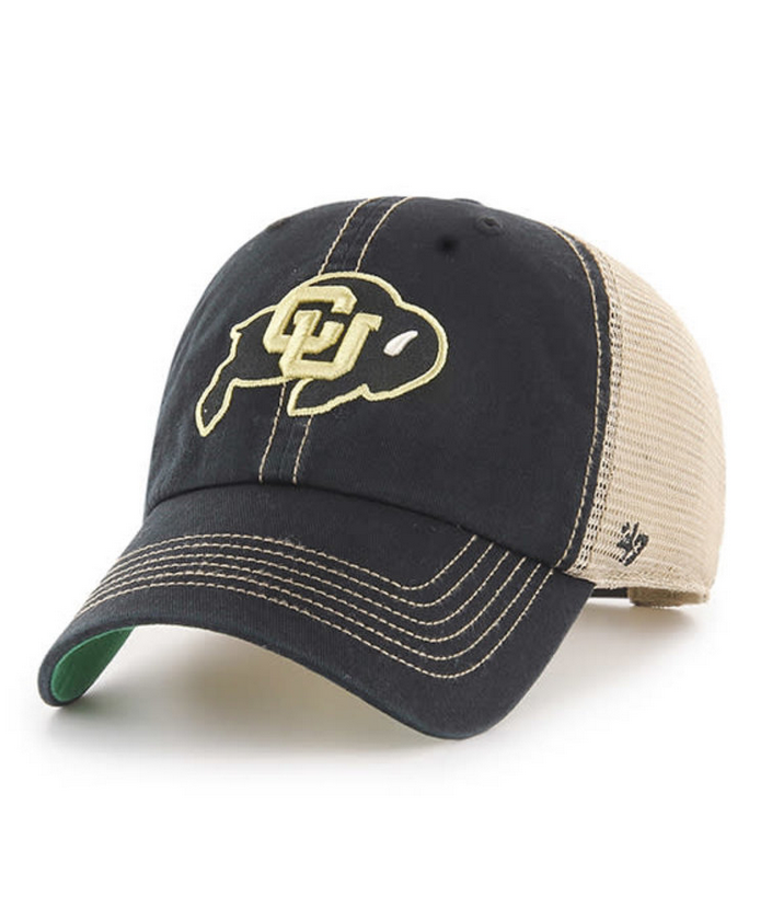 Colorado Buffaloes '47 Brand Black Trawler Clean Up Adjustable Trucker Dad Hat