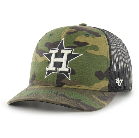 Houston Astros '47 Brand Camo Trucker Adjustable Hat