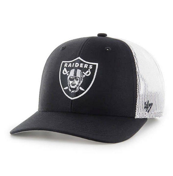 Las Vegas Raiders '47 Brand Black Trucker Adjustable Backstrap Hat